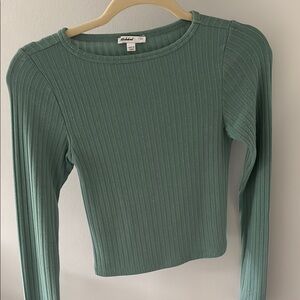 Greenish Blue Ribbed Long Sleeve Top SUBDUED size XS